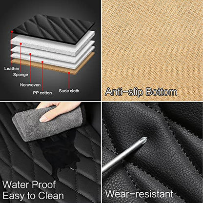 Leather Car Seat Covers Full Set (BLACK LINE / FULL SET)
