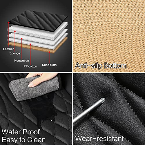 Leather Car Seat Covers Front Pair (BLACK LINE / FRONT SET)