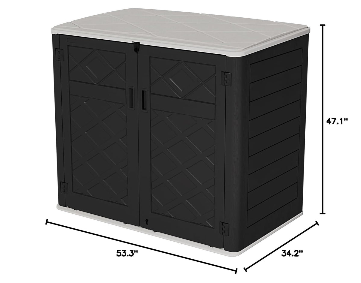 Storage Shed Weather Resistance (Black Wall & White Top and Floor)