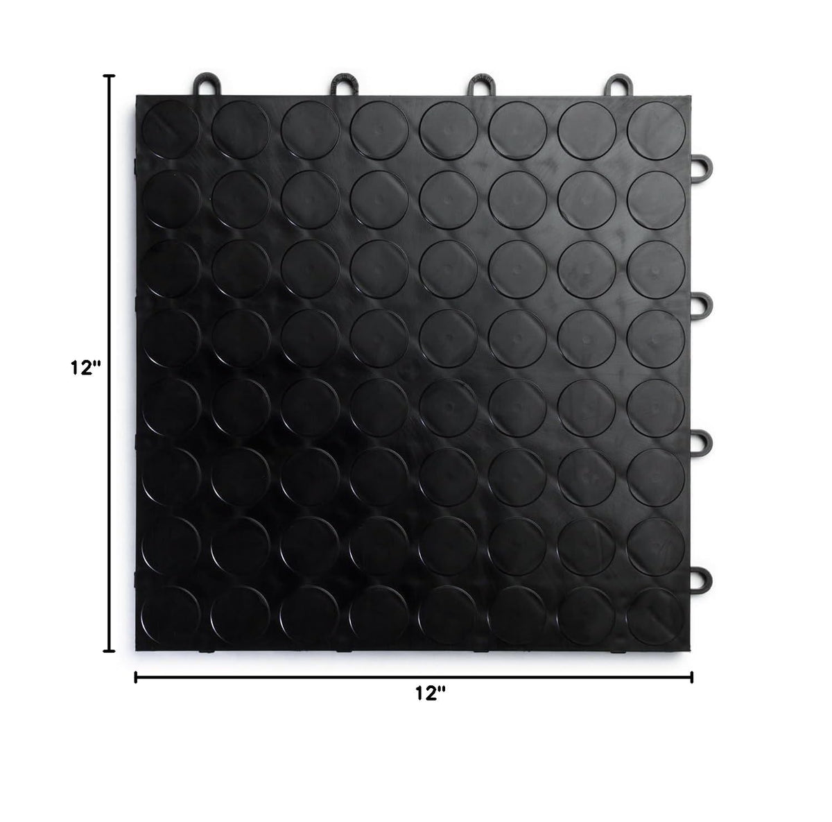SnapLock RaceDeck CircleTrac 12"x12" Garage Tiles (24 Pack / Black)