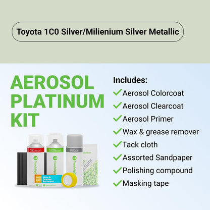 Car Paint Touch Up Spray Kit (Aerosol Spray - Platinum Kit / Silver)