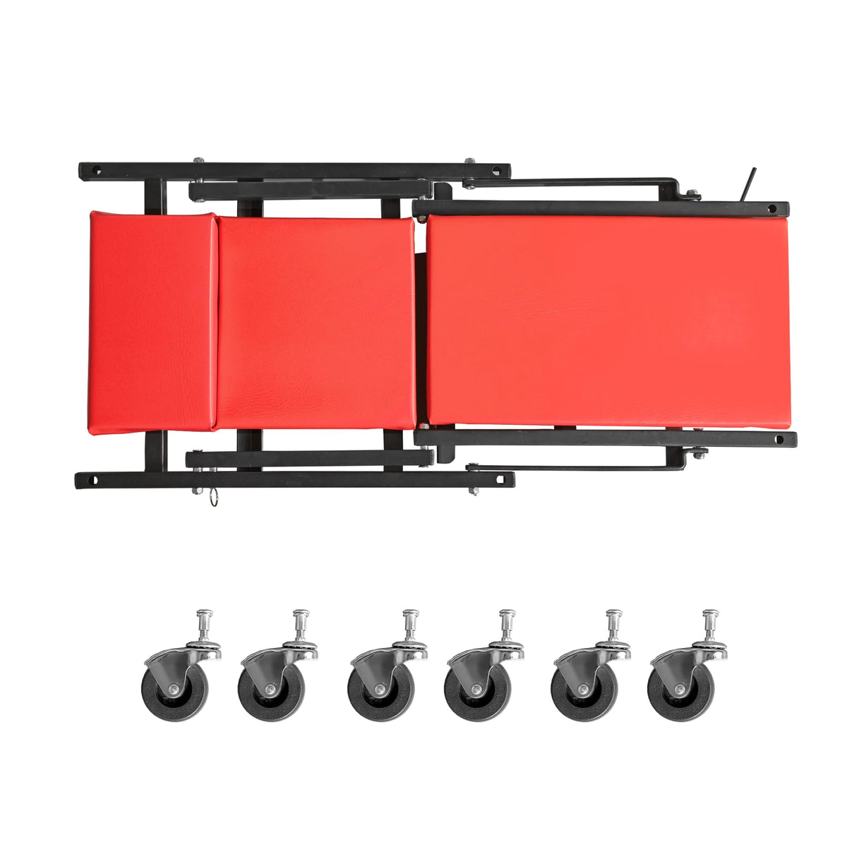 36" Rolling Foldable Automotive Creeper (Red Foldable Creeper)
