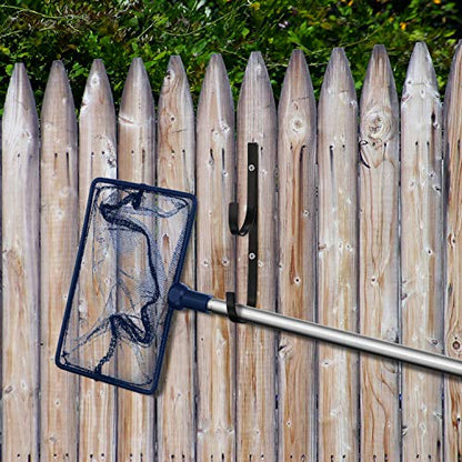 6 Pieces Pool Pole Hook Hanger Swimming Brackets Pool Hook (Black)