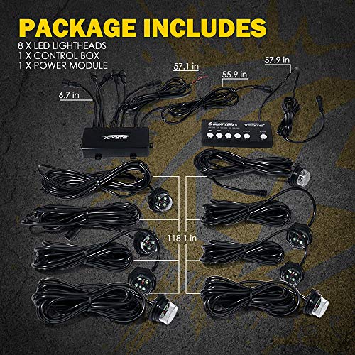 Amber LED Hideaway Strobe Lights Kit (Amber / 8 pcs)