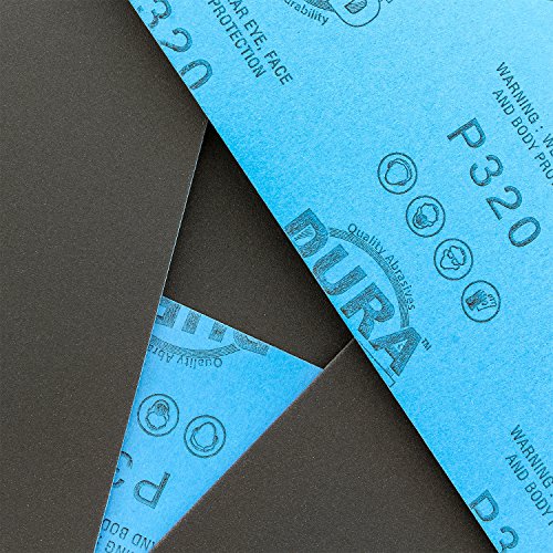 5-1/2" x 9" Wet or Dry Sandpaper Sheets, 320 Grit, Box of 25 (320-Grit)
