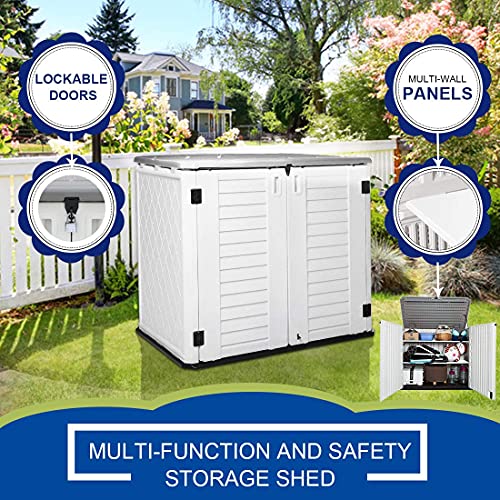 Outdoor Storage Shed (35 Cu.ft Off White Shed-04D)