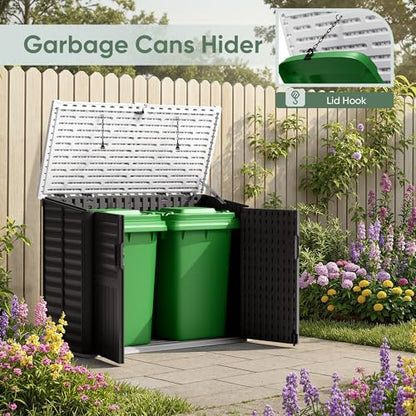 Outdoor Storage Shed (Black / Storage shed without shelves)