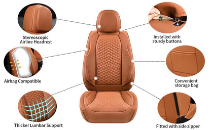 Car Seat Covers Full Set (2 Pack / Brown)