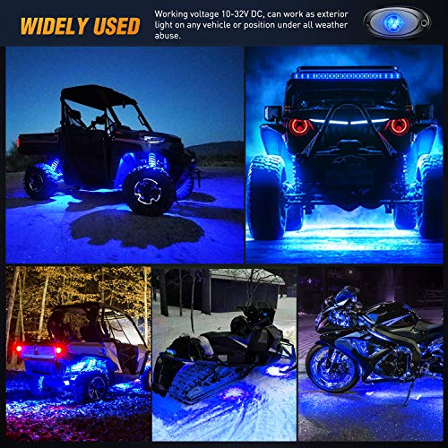 LED Rock Light 6PCS Underglow Wheel Well Pods Waterproof Exterior Underbody Roof Rack Side Lamps for Car Truck Pickups ATV UTV SUV Motorcycle Boat (Blue / 6Pcs Pods)