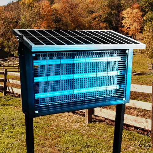 Heavy Duty Big Solar Bug Zapper Outdoor for 8000 sq.ft with 30W Solar Panel (30W for 8000 sq.ft)