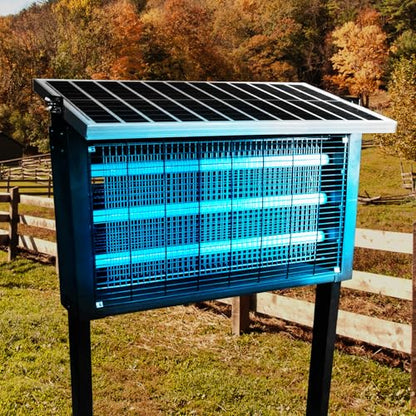 Heavy Duty Big Solar Bug Zapper Outdoor for 8000 sq.ft with 30W Solar Panel (30W for 8000 sq.ft)