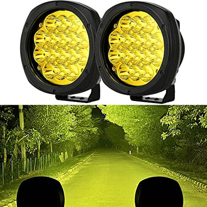 5 Inch Pair 160W Amber Round LED Offroad Lights 18800LM Amber Yellow OffRoad Lights Super Bright Amber Driving lights Fog Lights Waterproof IP68 Light Bar for Trucks Pickup 4x4 SUV ATV UTV (Amber / 5Inch)