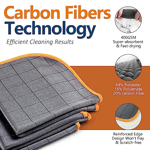 Glass Polishing Streak Free Miracle Cleaning Cloth (Grey-orange)