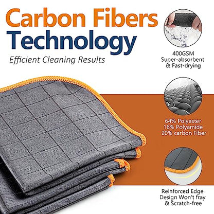 Glass Polishing Streak Free Miracle Cleaning Cloth (Grey-orange)