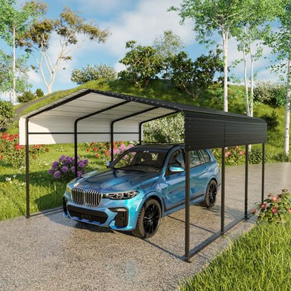 10 x 15 FT Metal Carport with Heavy Duty Galvanized Steel Roof & Durable Frame (10X15FT)