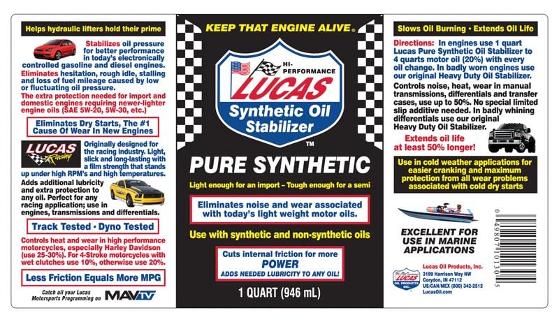 10130 Pure Synthetic Oil Stabilizer (1 Quart / 12 Pack)