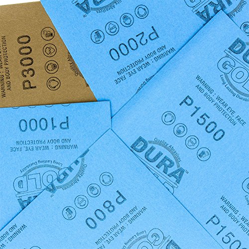 3-2/3" x 9" Wet or Dry Sandpaper, 5 Ea, Grits 800, 1000 1500 2000 (Variety Pack #2)