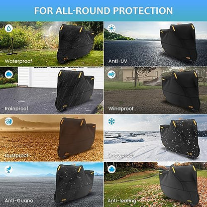 300D Motorcycle Cover (300D Orange / 3XL (104 x 37 x 50 inch))