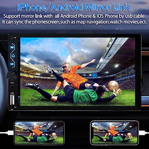Double Din Car Stereo with Apple Carplay and Android Auto (Wired Stereo+ Camera)
