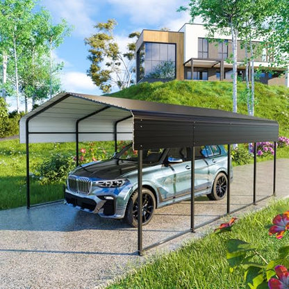 Metal Carport 13 * 20 FT Heavy Duty Carport Canopy with Galvanized Steel Roof Multi (13*20FT)