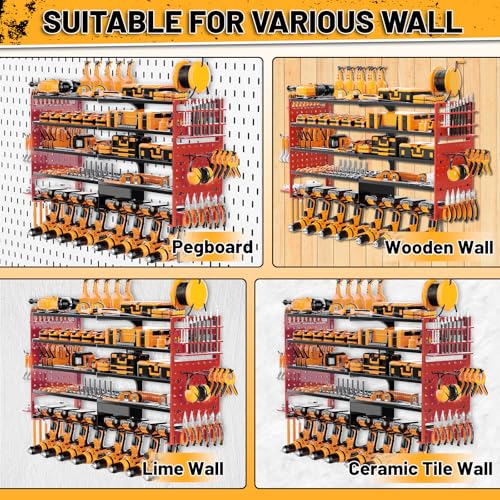 Power Tool Organizer Wall Mount (Black Red)