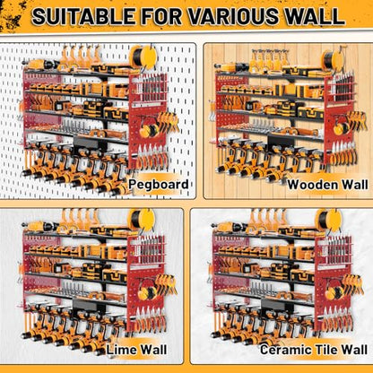 Power Tool Organizer Wall Mount (Black Red)