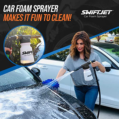 Car Wash Foam Gun + Microfiber Wash Mitt (Black Foam Gun with Mitt)