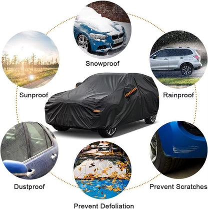 7 Layers Waterproof SUV Car Cover for Toyota Sequoia 2000 (PE-Black / Custom Fit Toyota Sequoia)
