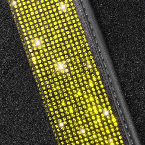 Bling Car Floor Mats Full Set (Yellow Diamond / Car Floor Mats (4 Pieces))