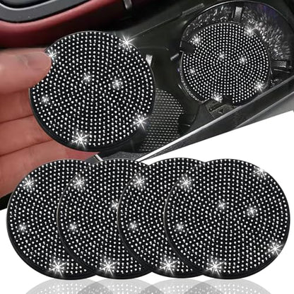 4pcs Bling Car Cup Holder Coaster (Black / 4pcs)