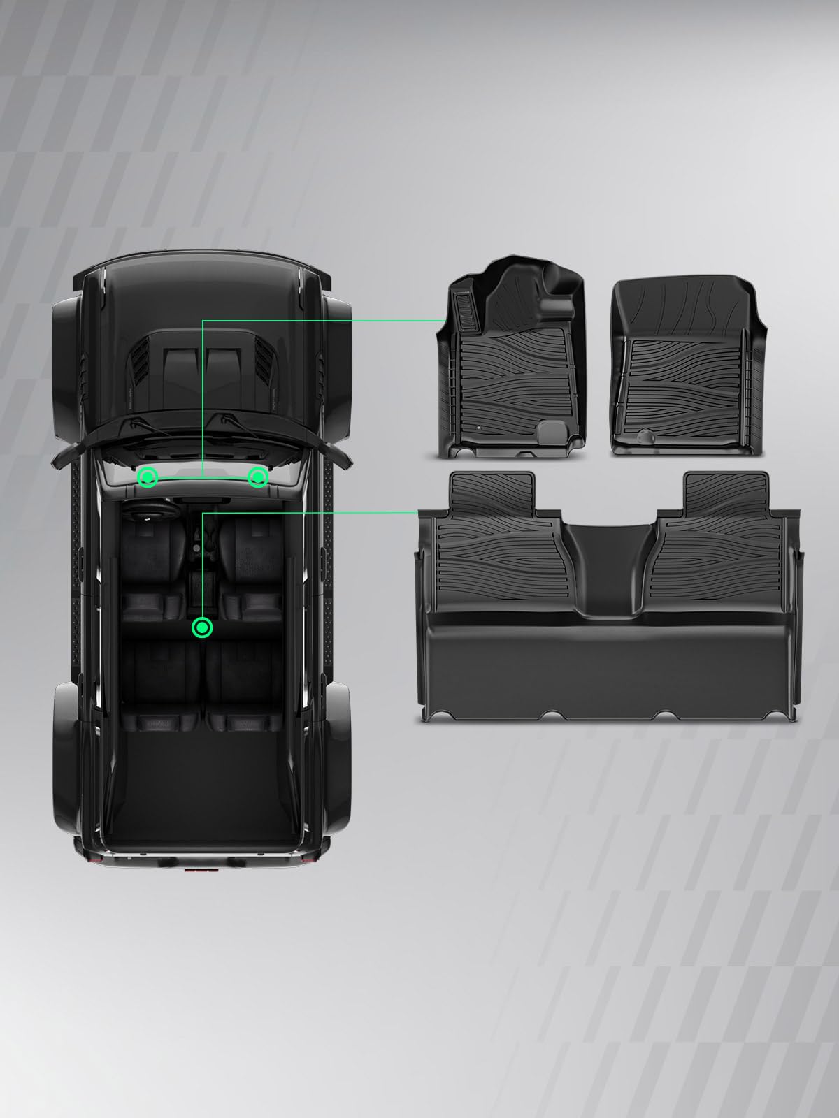 Automotive Floor Mats for Toyota Tundra 2012 (2012-2014 3 PCS)