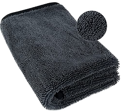 Microfiber Towel Car Drying Detailing Wash Cloth Car Care (Grey-black)