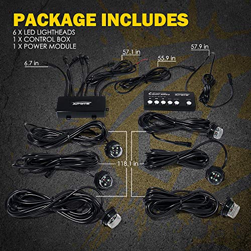 Amber LED Hideaway Strobe Lights Kit (Amber / 6 pcs)