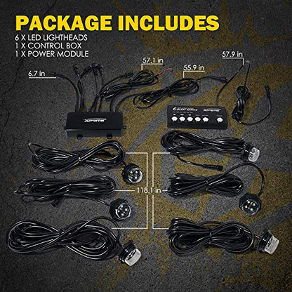 Amber LED Hideaway Strobe Lights Kit (Amber / 6 pcs)