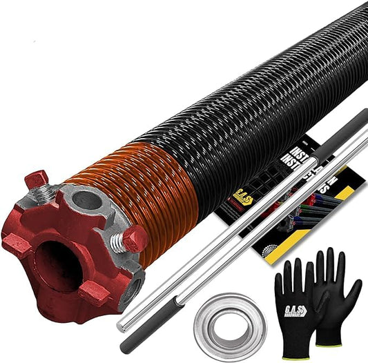 Garage Door Torsion Spring 273x2x41 for Left Side of Garage Door with Winding Bars (273x2x41 / Red Cone (Left Side))
