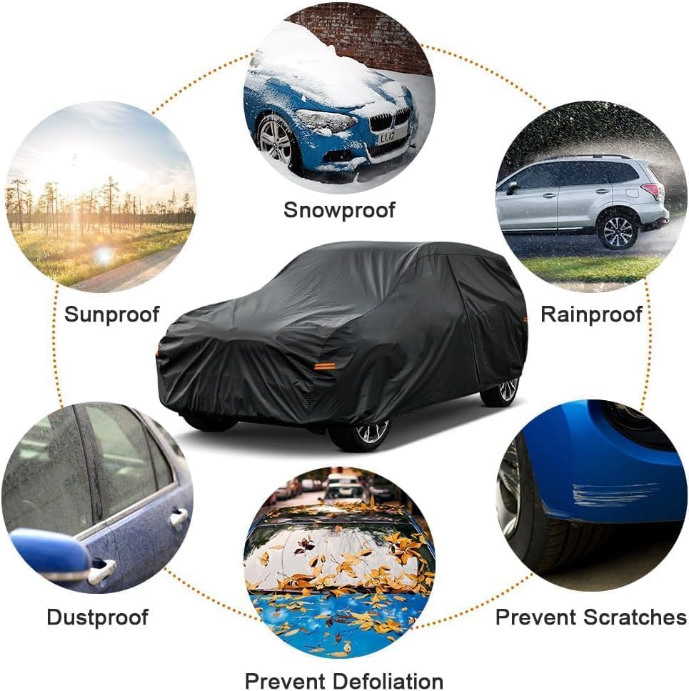 7 Layers Waterproof Car Cover for Chrysler Voyager (PE-Black / Custom Fit Chrysler Voyager/Pacifica)