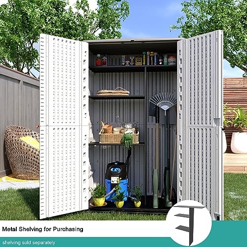 Outdoor Storage Shed (Off White Shed-04D)