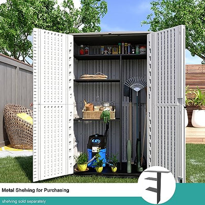 Outdoor Storage Shed (Off White Shed-04D)