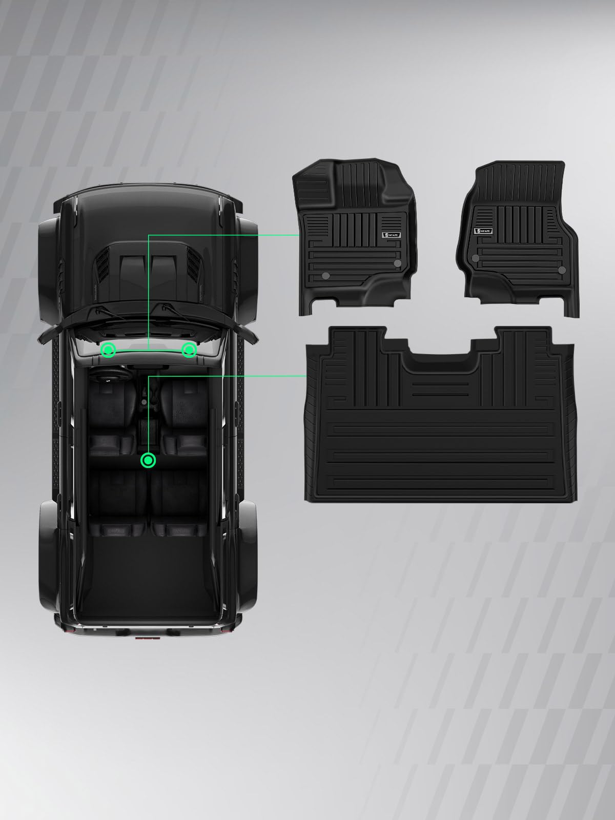 Automotive Floor Mats for Ford F (2015-2026 Ford F-150 3 pieces)