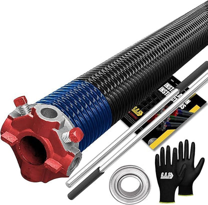 Garage Door Torsion Spring 283x2x40 Torsion Springs for Left Side of Garage Door with 1" Steel Bearing (283x2x40 / Red Cone (Left Side))