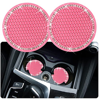 2PCS Bling Car Cup Coaster (pink / 2pack)