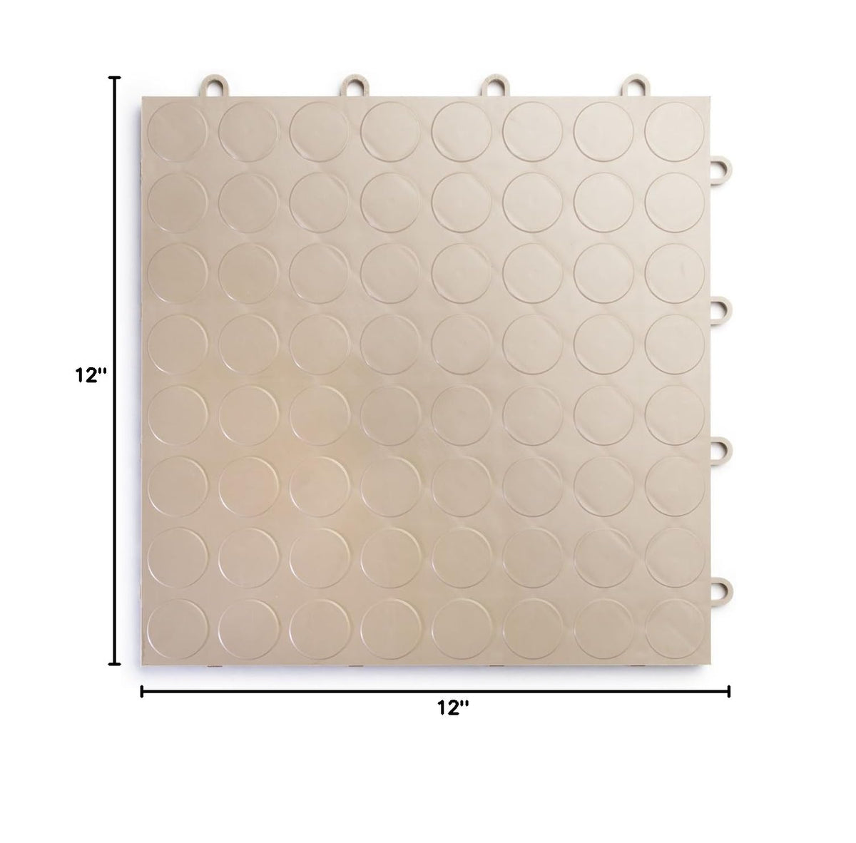 SnapLock RaceDeck CircleTrac 12"x12" Interlocking Garage Tiles (24 Pack / Beige)