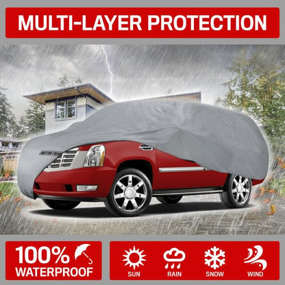 4-Layer 4-Season Auto (Waterproof Outdoor UV Protection for Heavy Duty Use Full Car Cover for Vans, Suvs, Crossovers up to 225") (225" (L) x 80" (W) x 63"(H))