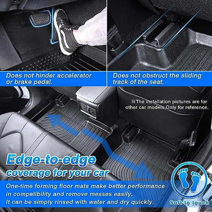 Floor Mats Compatible with BMW X1 2023 2024 2025 BMW x1 Accessories All Weather Floor Mats 1st & 2nd Row Carpet Protection 3D TPE Odorless