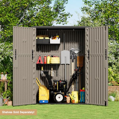Outdoor Storage Shed (57 Cu.ft Vertical Shed Coffee)