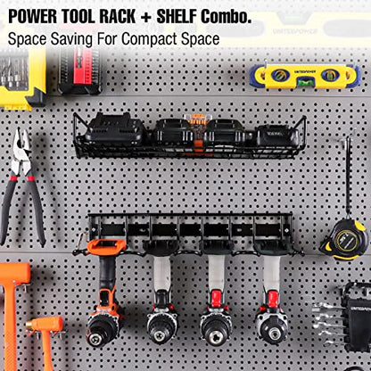 Wall Mounted Power Tool Organizer Holder (Drill Rack & Tool Shelf)