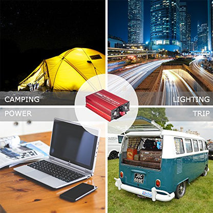 2000W Pure Sine Wave Inverter 12V to 120V AC with 2 AC outlets (2000W)