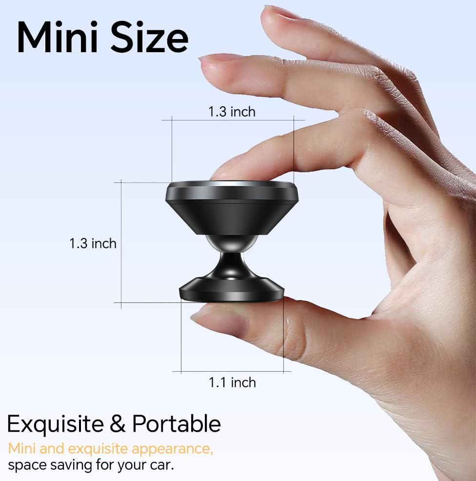2 Pack 】 Magnetic Phone Holder for Car Dashboard【Strong Magnet】iPhone Magnetic Phone Mount for Car Phone Holder 【4 Metal Plate】Cell Phone Holders for Your Car Mount for iPhone 17 Pro Max Air 16 15 (Black)