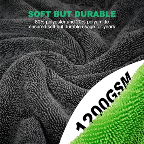 3 Pack Car Microfiber Towels with Car Wash Mitt
