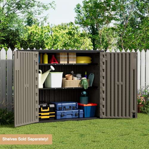 Outdoor Horizontal Storage Sheds (Brown / 37 Cu.ft)